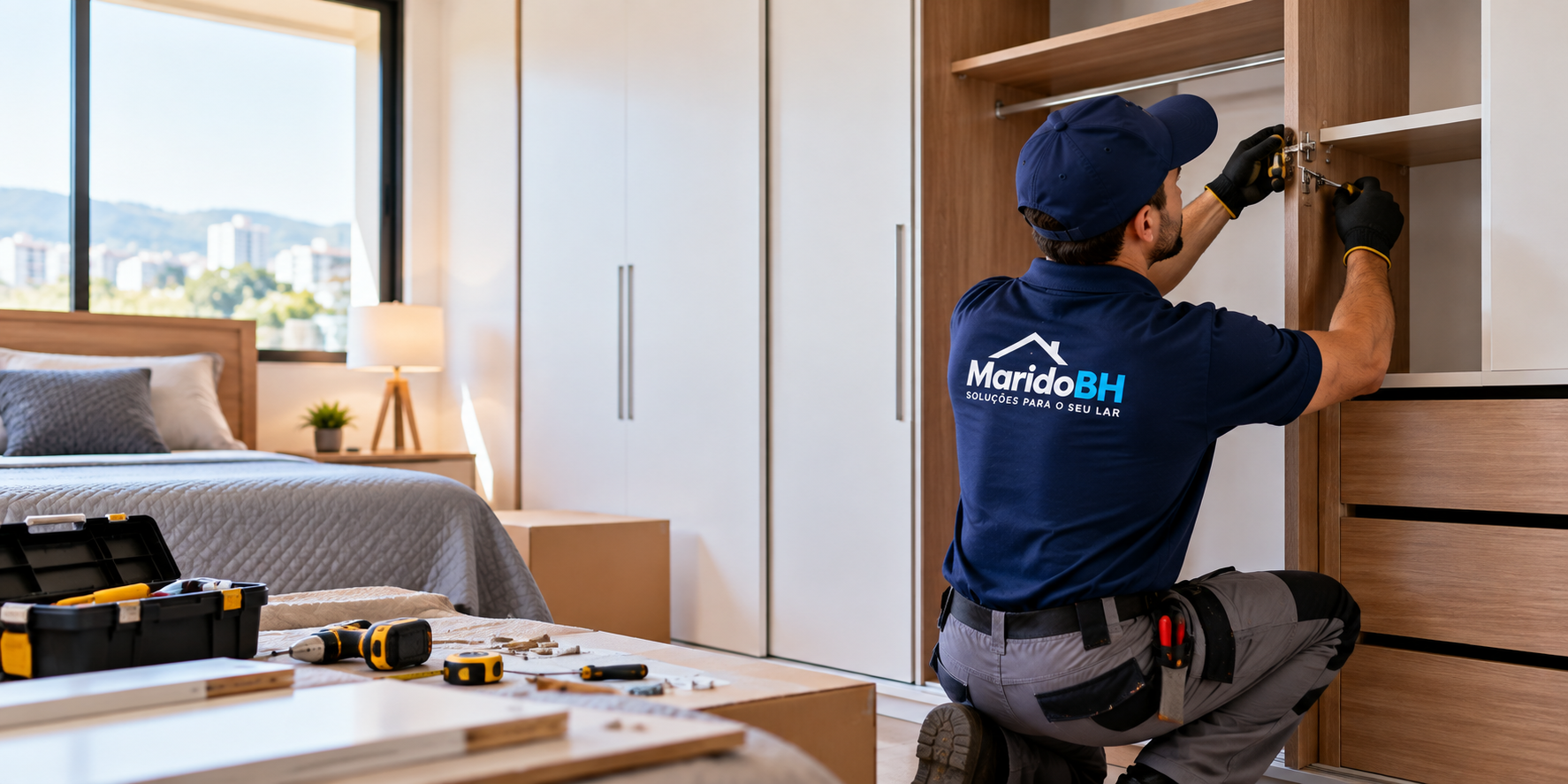 Montador de móveis em Belo Horizonte realizando montagem residencial