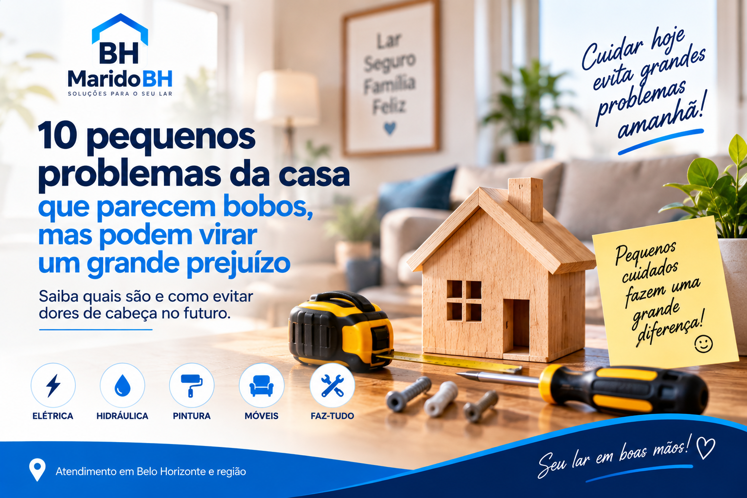 10 pequenos problemas da casa que parecem bobos, mas podem virar um grande prejuízo